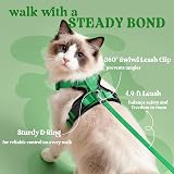 rabbitgoo Cat Harness and Lead Set XS Grass Green Adjustable Escape Proof view 5
