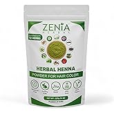 Zenia Herbal Henna Powder | Natural Hair Color Dye with 10+ Herbs | Prevents Hair Loss, Supports Healthy Growth (8oz)