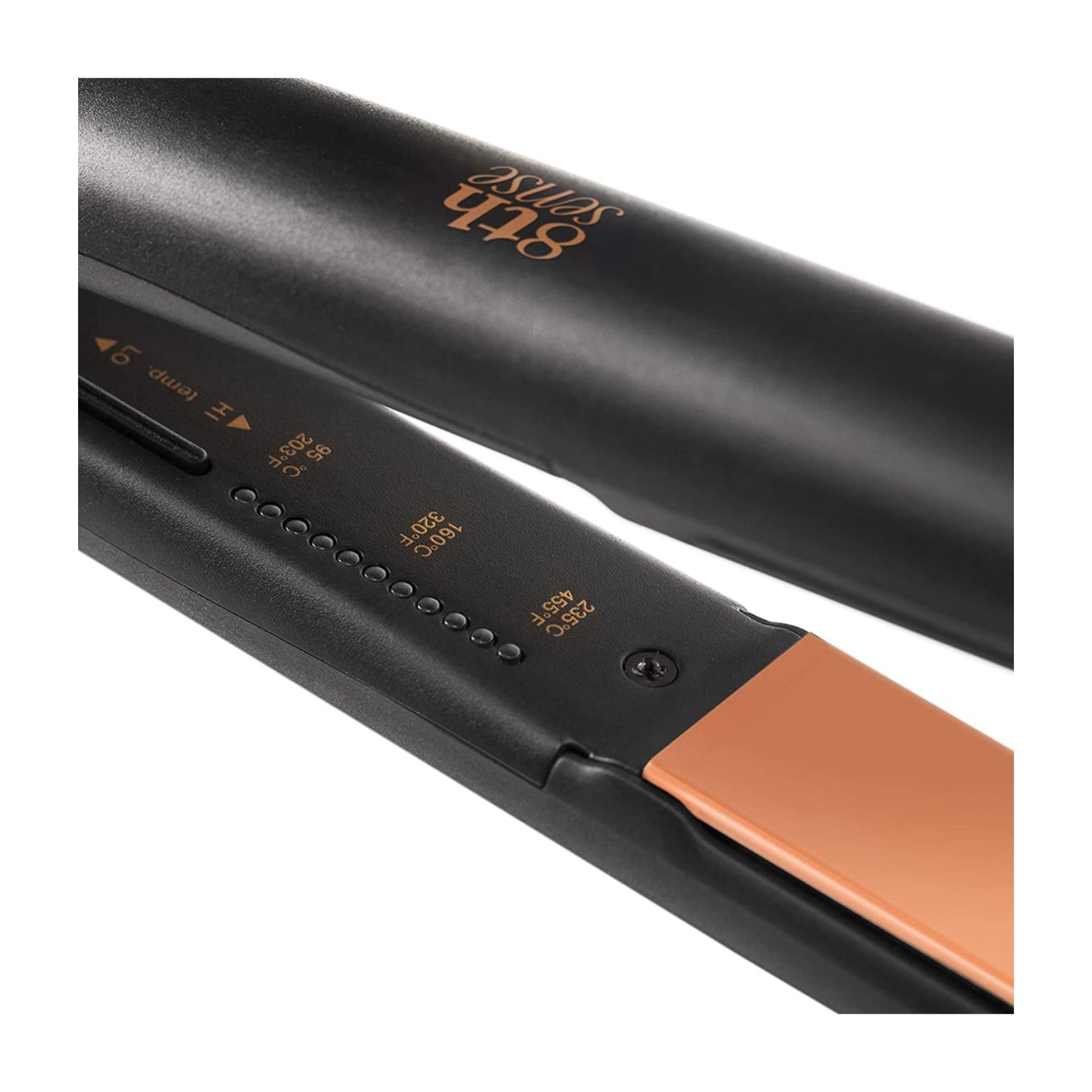 Elchim 8th Sense Styler: Hair Straightener with Titanium & Ceramic Plates, Dual-Universal Voltage, Flat Iron with 11 Heat Settings, Travel Bag Included, Black