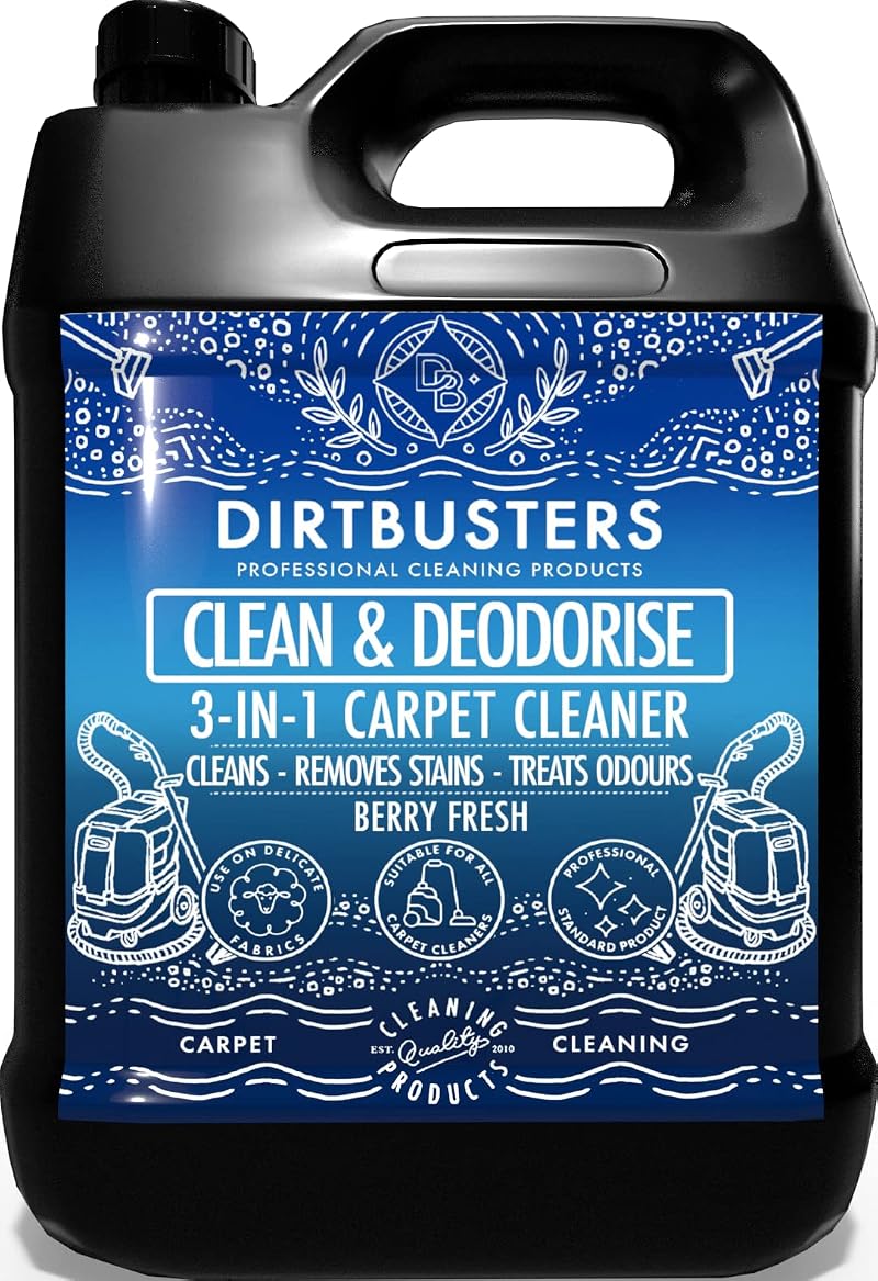 Dirtbusters Carpet Cleaner Shampoo 5L Berry Fresh 3-in-1 Deep Cleaning
