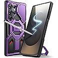 TONGATE for Samsung Galaxy S24 Ultra Case Compatible with MagSafe, [Ring Stand & Camera Cover Kickstand] Drop Shockproof Rugged Protection Phone Case for S24 Ultra with Screen Protector 6.8", Purple