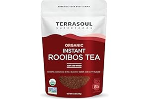 Terrasoul Superfoods Organic Instant Rooibos Tea, 3.5oz – Naturally Caffeine-Free Herbal Tea, USDA Organic & Antioxidant-Rich