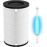 CFKREYA AP-T40 Replacement Filter & UV-C Replacement Bulbs Compatible with HoMedics 5-in-1 Tower Air Puri-Fier Models# AP-T40FL, AP-T40WT, AP-T43-WT, AP-T45-BK and AP-T45-WT,1461901(Costco Model)