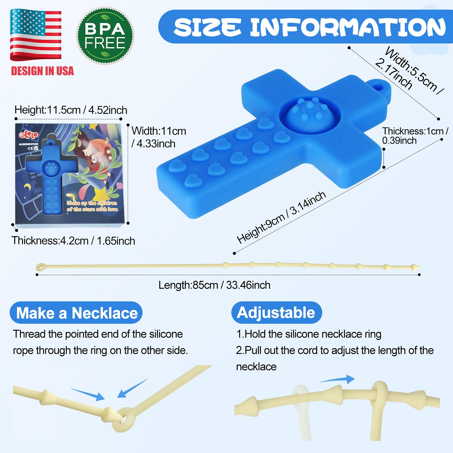 Chew Necklace Olele,3Pcs Silicone Sensory Chew Necklace Bundle for Kids with Teething, ADHD, Autism, Biting Needs, Oral Motor Chewy Teether for Boys,Girls, Perfect Gifts