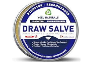YOEU NATURALS Tea Tree Draw Salve Antifungal Cream, Itchy Feet Relief, Jock Itch, Foot Odor, Balls Ringworm, Psoriasis, Eczema, Rash, Dry Cracked Heels, Athlete's Foot, Itching, Burning, Cracking, Scaling Treats