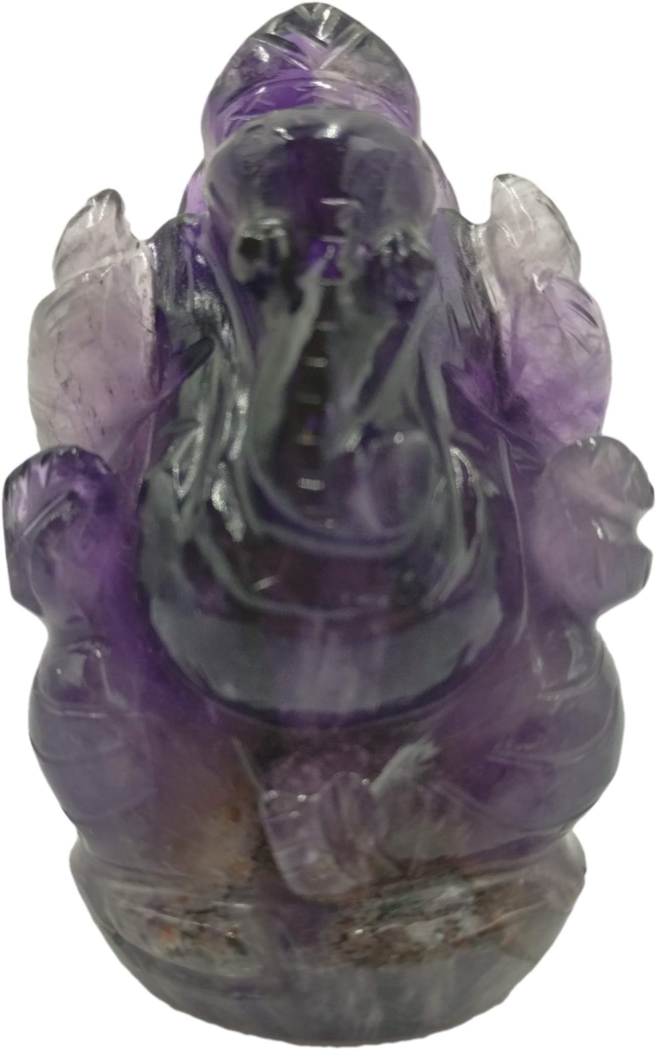 Amethyst Stone Ganesh Statue 2.5 Inches - Ganesha, the Elephant God figurine gifts handmade in gemstones