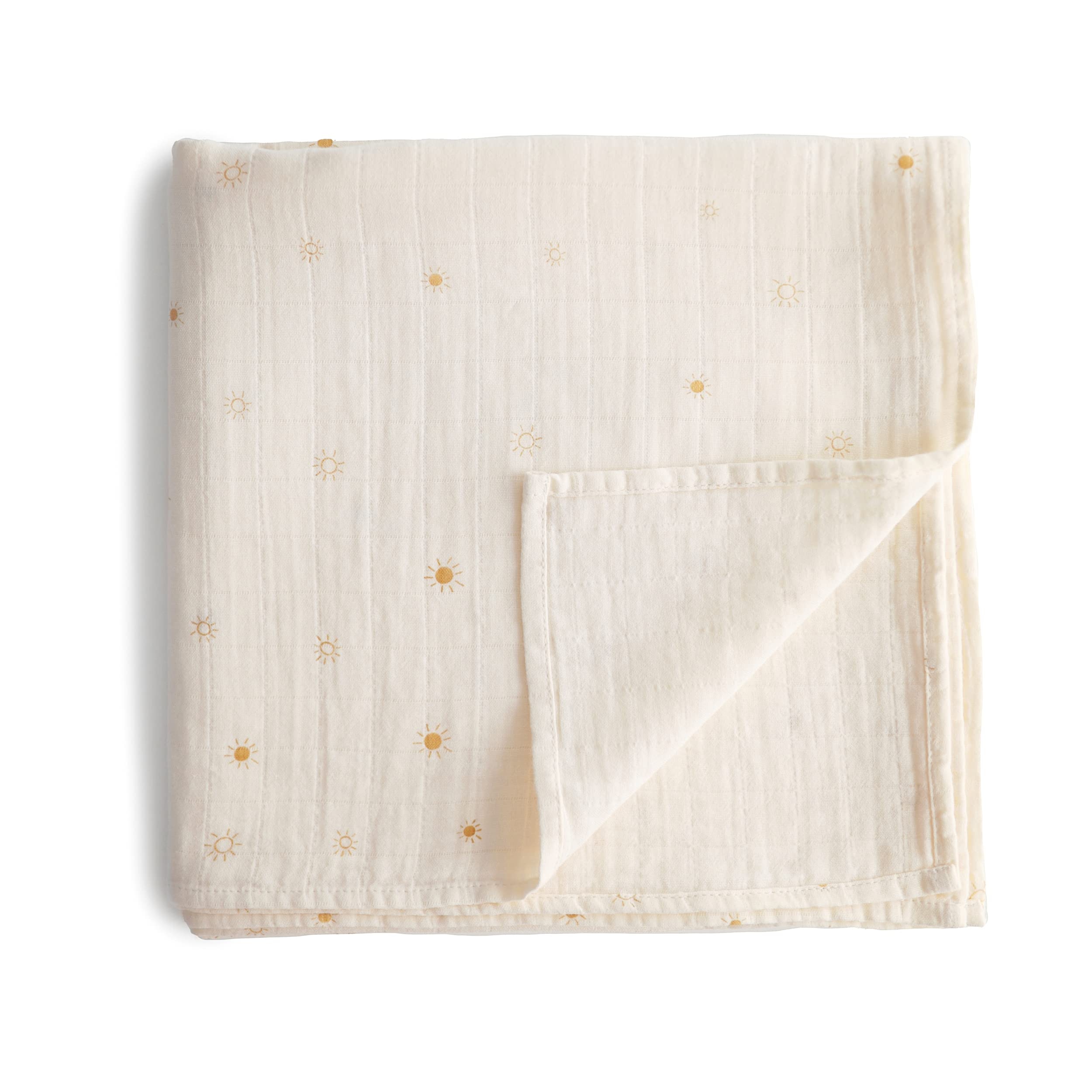 Photo 1 of mushie Muslin Baby Swaddle Blanket | 100% Organic Cotton (Sun)