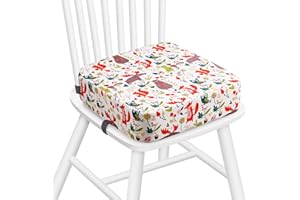 Zicac Portable Seat Cushion Washable with Non-Slip Bottom, Detachable Strong Support Cushion for Toddler Kids Baby Infant (White Forest)