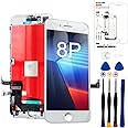 for iPhone 8 Plus Screen Replacement White, 3D Touch LCD Digitizer Display for iPhone 8 Plus 5.5 Inch with Repair Tools Kit for A1864,A1897,A1898