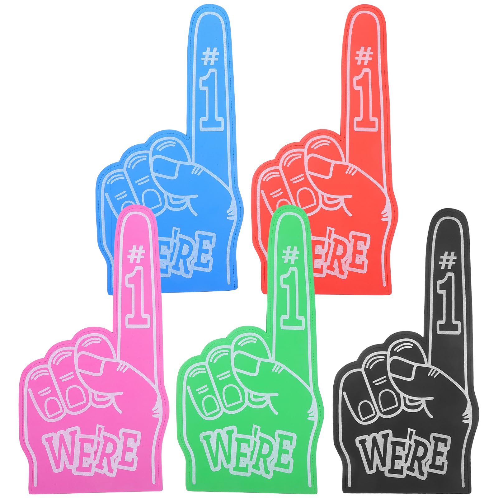 STOBOK Giant Foam Finger Covers 6 Pack Eva Cheerleading Finger Sleeves for Sports Events and Party Accessories Hand Protection for Fans