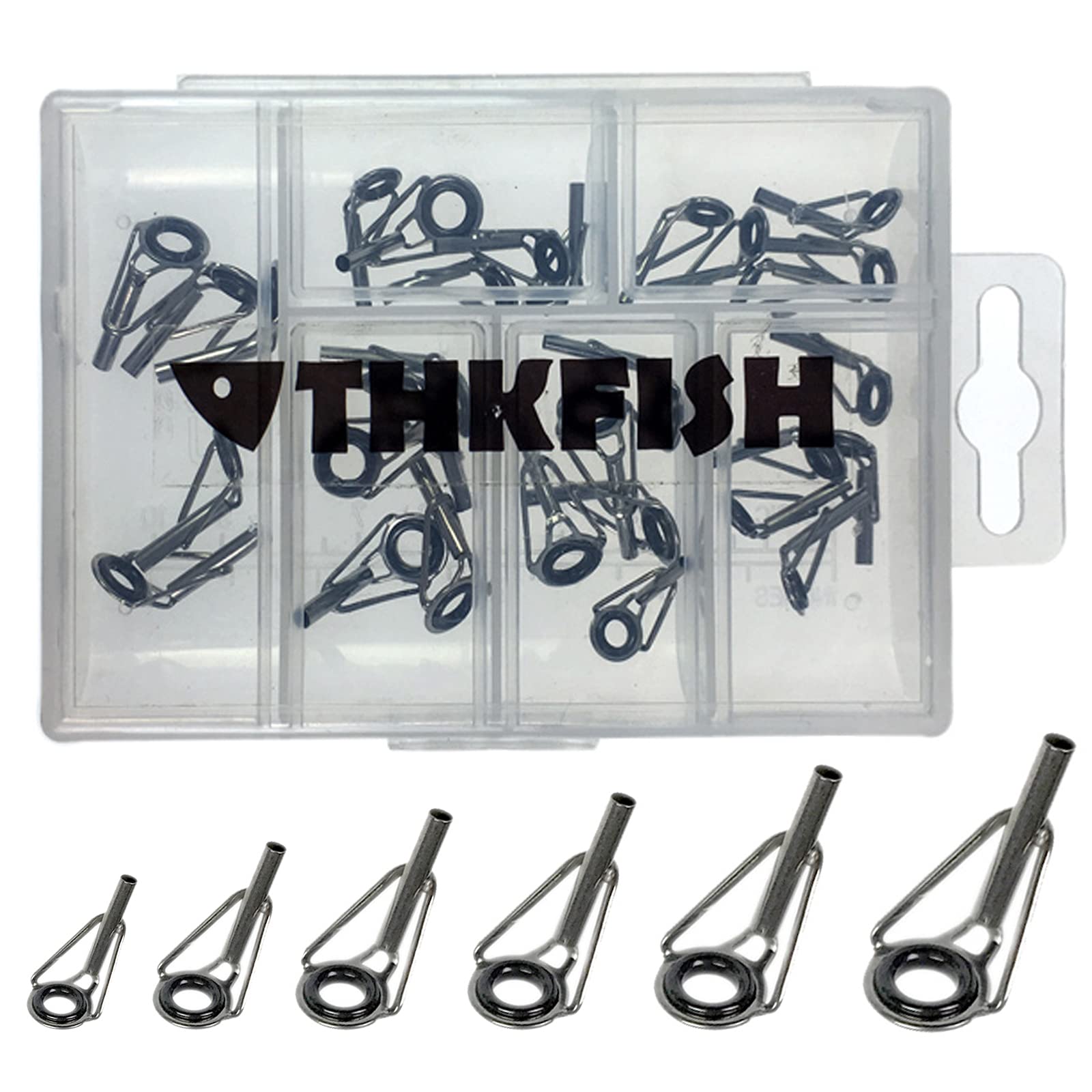 QualyQualy Fishing Rod Tips Repair Kit Ceramic Ring Rod Rebuilding Spinning Casting Fishing Rod Eyes Replacement 1.8mm - 2.8mm 30pcs