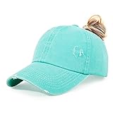 HH HOFNEN Ponytail Hats Womens Washed Distressed