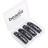 BEADIA Curved Snowflake Obsidian Stone Beads 36x10mm 4pcs for DIY Bracelet Jewelry Making