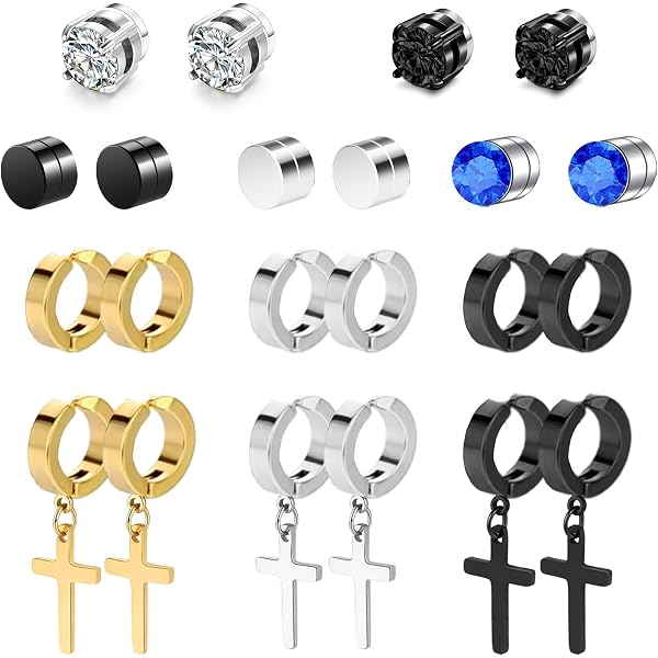 thumbnail image 2 of 3 Pairs Unisex Piercing Earrings Set, Vinatge... 2 of 13