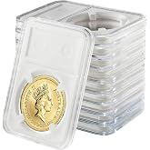 A.I.FORCE 10-Pack 40mm Coin Slab Holder for 1 oz American Silver Eagles | Four-Point Fixation Coin Capsules,Clear Acrylic Coin Slab Protectors, Silver Dollar Display Case, Collection Coin Holder