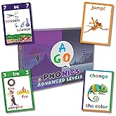 AGO Phonics Card Game - Advanced Set (Levels 4 and 5) A Fun Game to Build Phonics and Reading Skills. Learn Tricky phonemes (digraphs/dipthongs/Word Families/Silent Letters & More!)