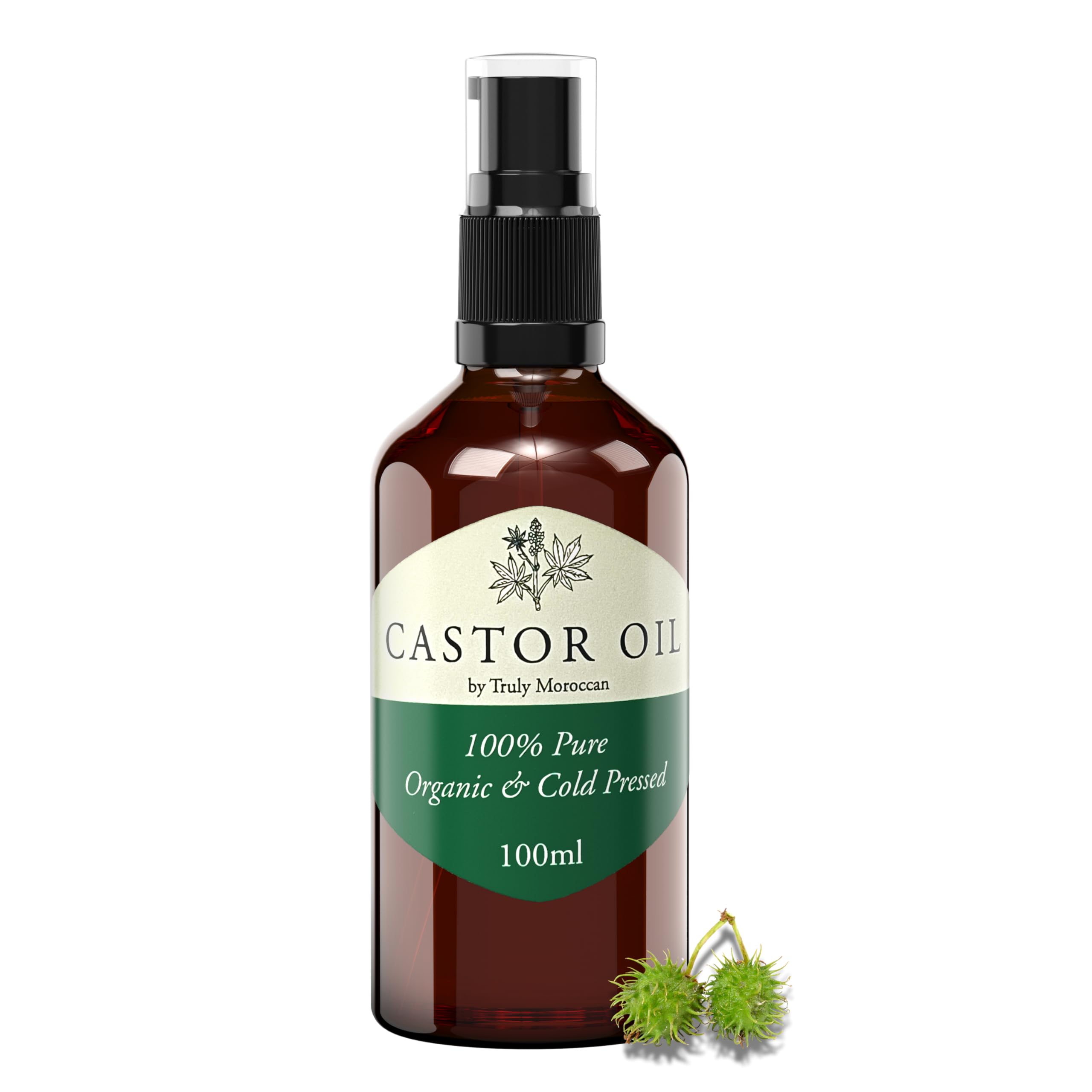 Organic Castor Oil | Pure Cold Pressed Castor Oil for Eyebrows, Eyelashes, Hair Growth, Nails & Skin (100ml) Hexane Free