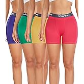 wirarpa Women's Cotton Boxer Briefs Underwear Boy Shorts 3" Inseam 4 Pack