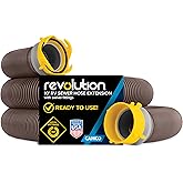 Camco Revolution 10-Foot Camper/RV Sewer Hose Kit - Features Pre-Attached 360-Degree Rotating Fittings - Includes Wire Guards (39639)