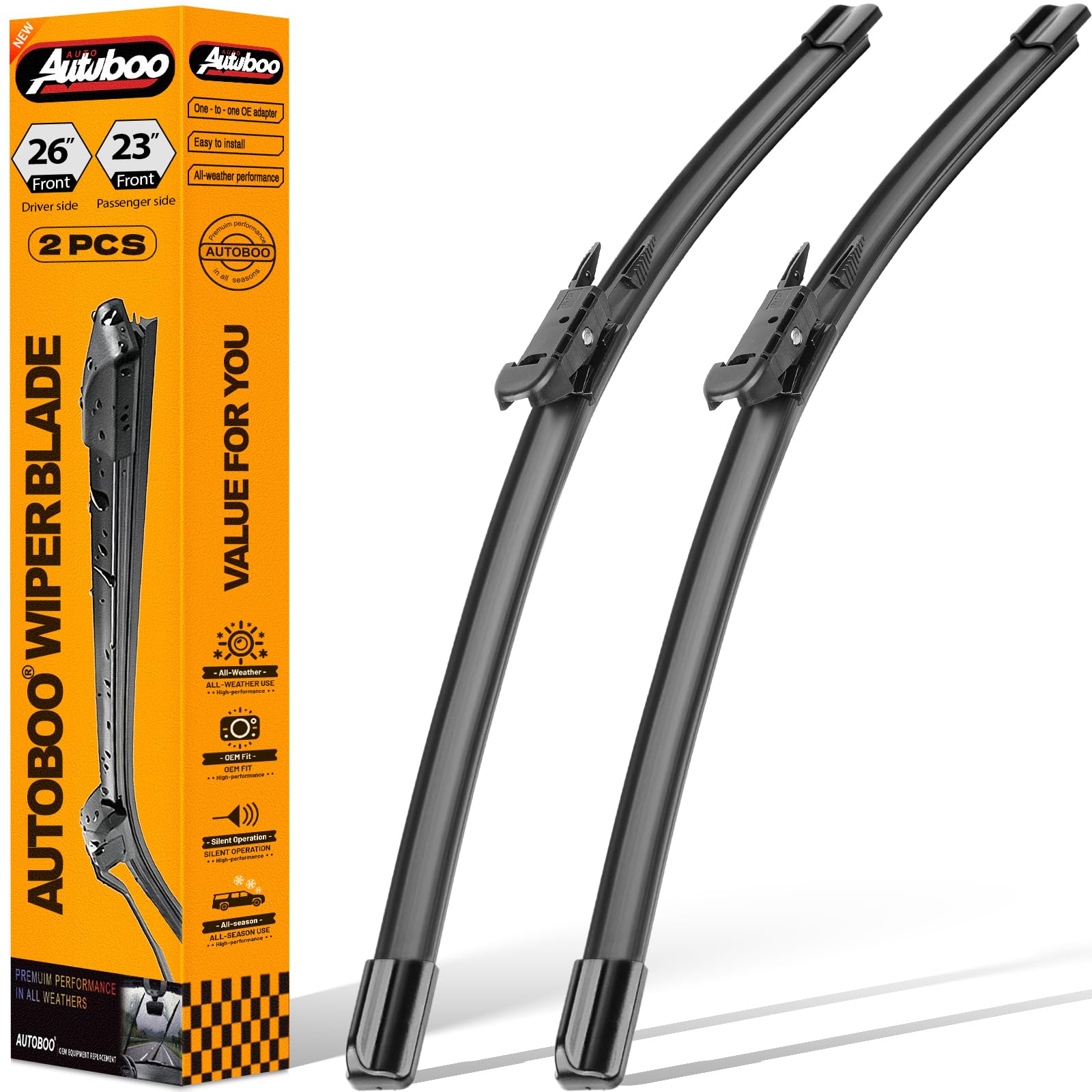 AUTOBOO Windshield Wiper Blade Replacement for Toyota Tundra Sequoia
