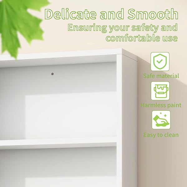 VAVKORKULA MEDICINE CABINET, WOODEN BATHROOM WALL CABINET WITH 2 DOORS, ADJUSTABLE SHELVES & TOWEL BAR, OVER TOILET STORAGE CABINET WALL MOUNTED FOR KITCHEN & LAUNDRY, WHITE