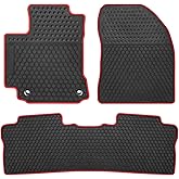 San Auto Car Rubber Floor Mat Custom Fit for Toyota Corolla Sedan 2014 2015 2016 2017 2018 2019 Automatic Transmission Black Red Auto Liner Mats All Weather Heavy Duty Odorless No im Hatchback Model