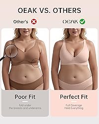 OEAK Womens Deep V Bras Wireless Comfortable Bra