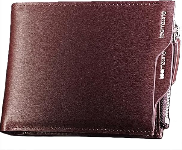 Amazon Teemzone ティームゾーン 財布 メンズ 二つ折り 牛革 本革 大容量 専用idケース付き 小銭入れ お札入れ カード入れ 防水加工 ブラウン タイプ２ 財布