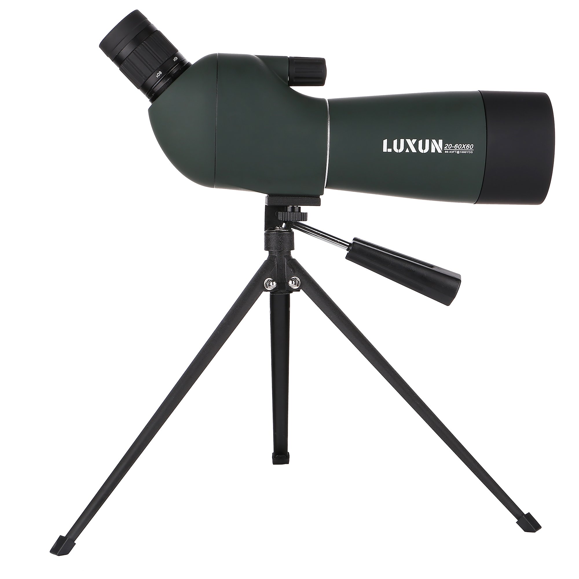 UrChoiceLtd Spotting Scope Telescope, LUXUN 20-60x60 Power Monocular Focus Zoom Outdoor Portable HD Handheld Monoculars Telescope 45-Degree Angled Eyepiece with Tripod for Outdoor Sporting Activities