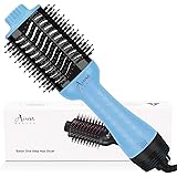 Hair Dryer Brush, Aima Beauty 4-in-1 Upgrade Hot Air Straightener Curler Function for Women, Blue