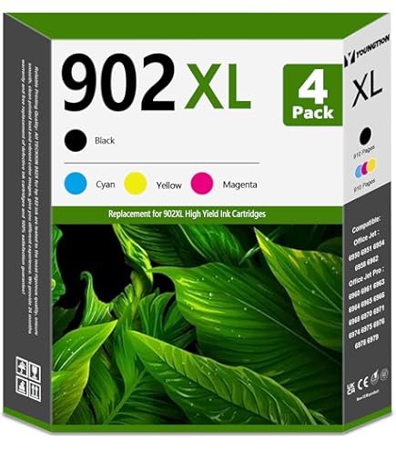 902XL Compatible Ink Cartridge Replacement For HP 902 XL |Works With HP Officejet Pro 6978 6960 6962 6968 6954 6958 6950 6951 6970 Printers (Black