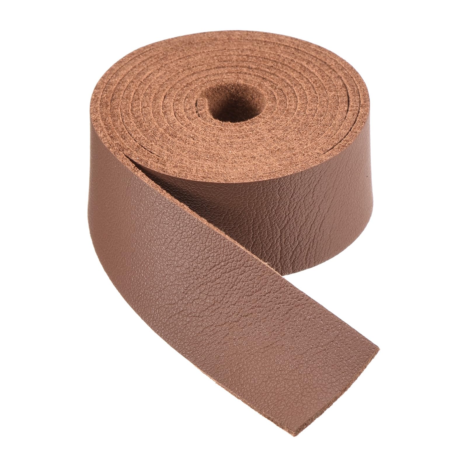 DMiotech Red Brown Faux Leather Strap 0.8 Inch Wide 39 Inch Long Flat Leather Belt Strip 1.3mm Thick Single Sided Cord for Arts Craft DIY, Traction Ropes, Bag Straps