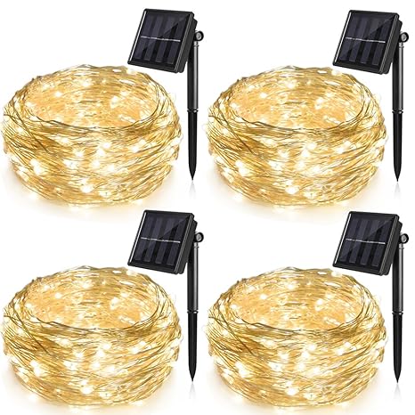 Amazon Com Ankway Solar String Lights 4 Pack 100 Led Solar Fairy