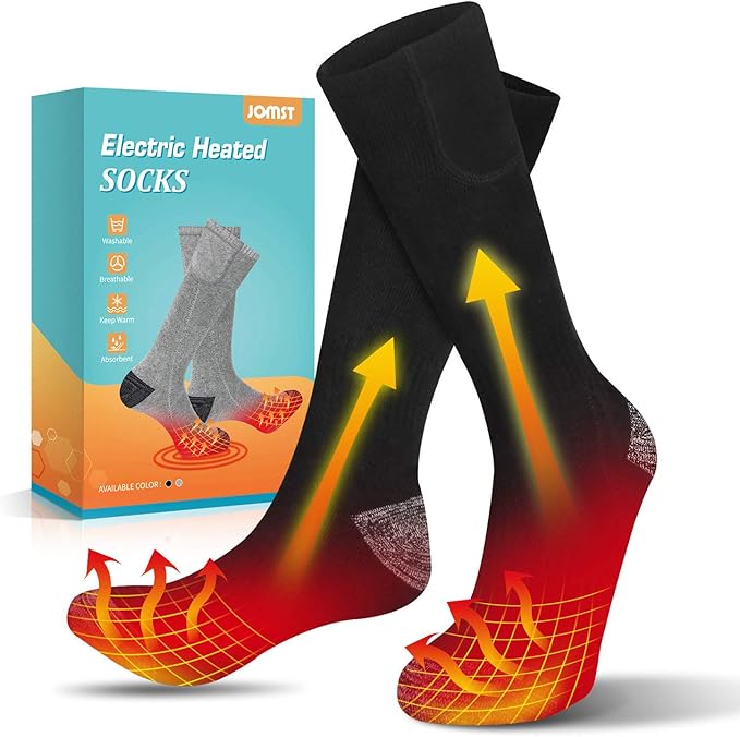Jomst Electric Heated Socks Rechargeable 3.7V 2200mAh Battery Powered