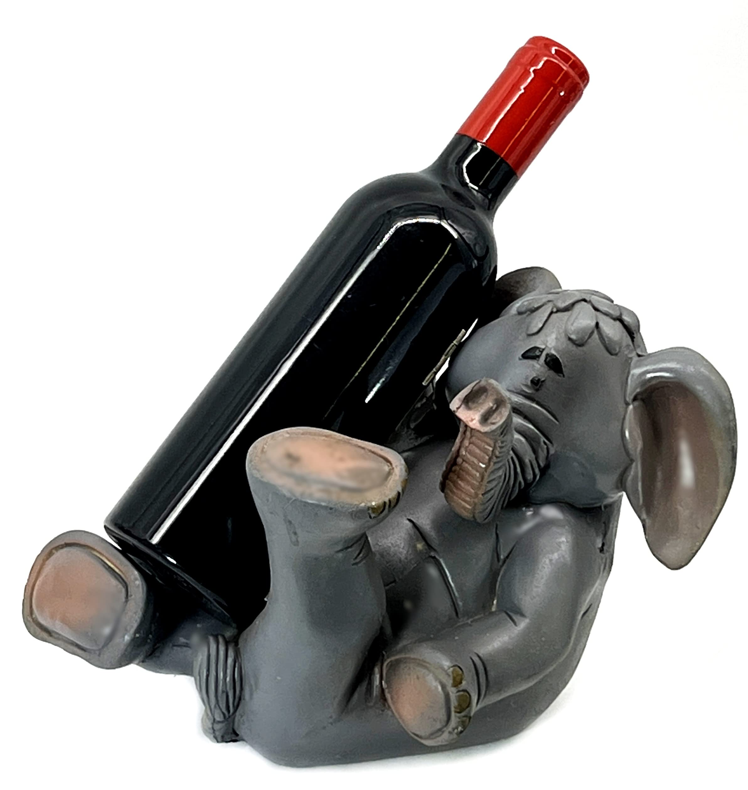 Bellaa 21703 Elephant Wine Bottle Holder Figurine