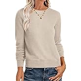 KLWCJFFF Women's Long Sleeve Sweater Classic 2024 Fall Soft Basic Crewneck Business Casual Pullover Tops Trendy Outfits