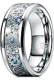 THREE KEYS JEWELRY 8mm Tungsten Rings Silver Punk