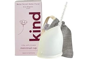 WEVOTOPIA Kind Cup | Menstrual Cups | Period Cup | Easy to use | Comfortable | Soft | Long Stem | Curved | Ergonomic | High Cervix | Low Cervix | Eco Friendly Products | for Beginners | USA (Regular) (Clear)