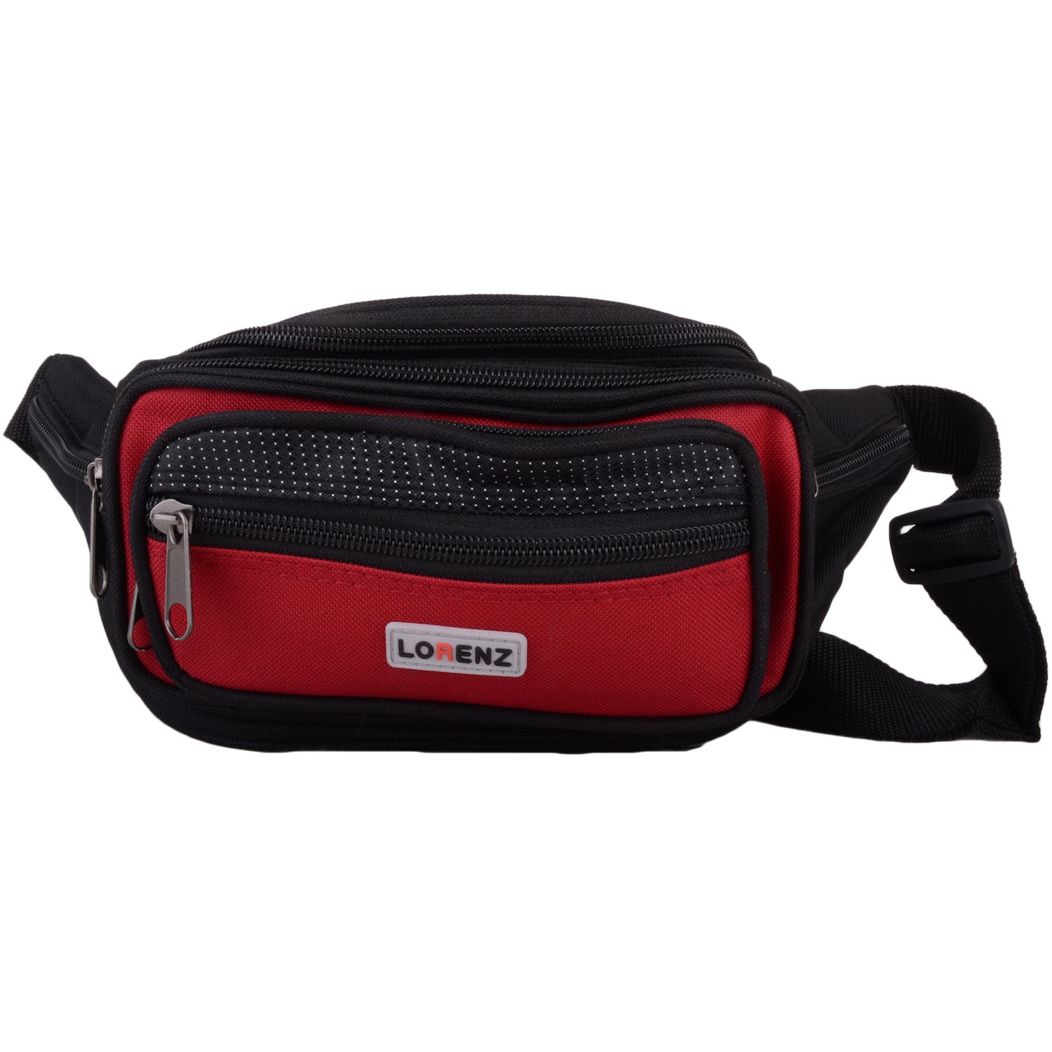 Ladies/Mens Canvas Style Travel/Holiday Bum Bag/Waist Bag with Adjustable Strap - Red