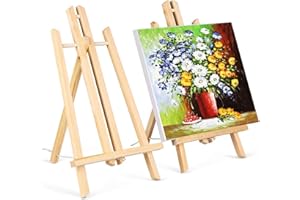 MITUMOMO 2 Pack Tabletop Art Easel Set, 16" Tall Tabletop Easel, Painting Easels for Kids, Portable A-Frame Mini Wood Display