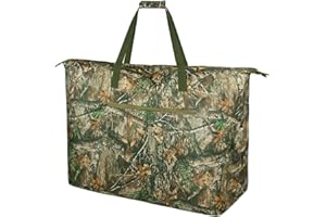 RGJ Extra Large Camouflage Scent Control Bag - 42 x 26 Inch Waterproof Smell Proof Bag for Hunting Clothes & Accessories