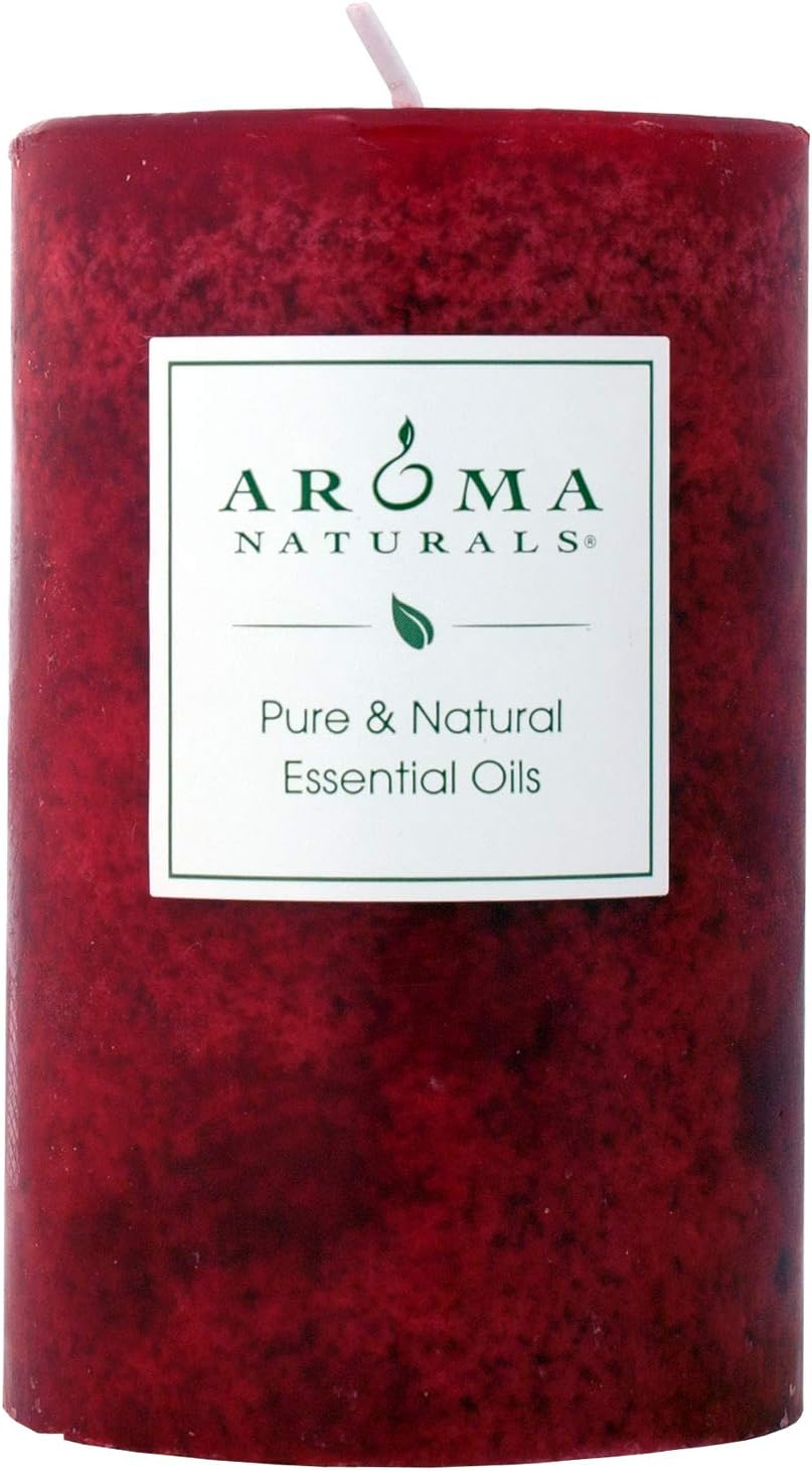 Candles & Holders - Aroma Naturals Holiday Orange, Clove and Cinnamon Essential Oil Scented Pillar Candle, Warm Spice, 2.5 inch x 4 inch