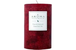 Aroma Naturals Holiday Orange, Clove and Cinnamon Essential Oil Scented Pillar Candle, Warm Spice, 2.5 inch x 4 inch