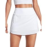 Soft High Waist Golf Skirt with Zipper Pocket by CRZ YOGA