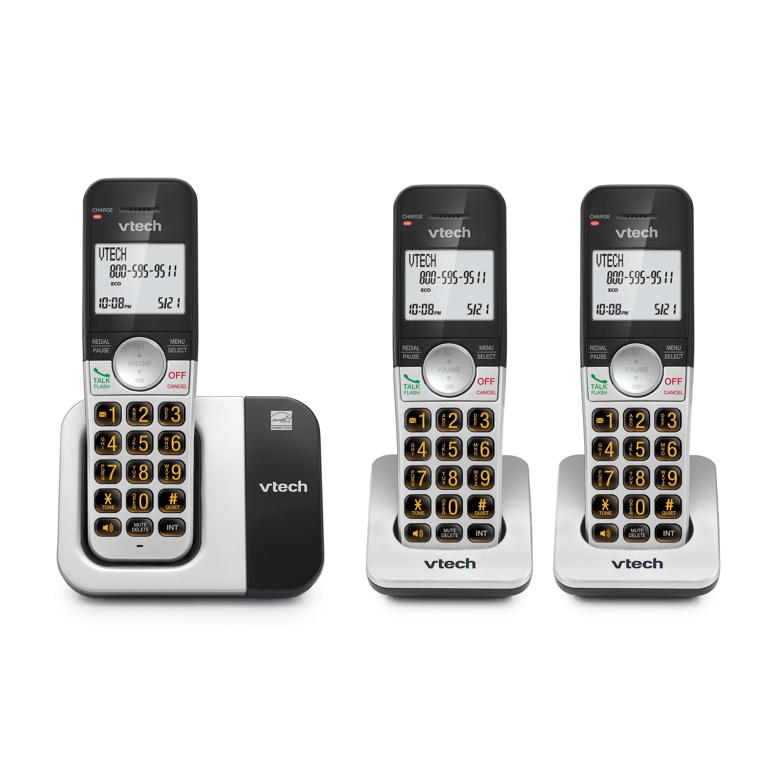 VTech Cordless Phone 3-Handset with Large Display