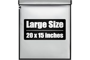 IFENROL Large Faraday Bag for Laptops (20 x 15 inches), Faraday Cage, Faraday Pouch for Phones & Tablets, Fireproof & Waterproof Signal Blocker for Anti-Hacking Anti-Tracking (Gray)