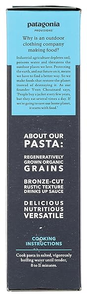 PATAGONIA PROVISIONS ORGANIC FUSILLI PASTA | REGENERATIVE ORGANIC CERTIFIED® | NON-GMO | HIGH FIBER & 8G OF PROTEIN | (1 PACK)