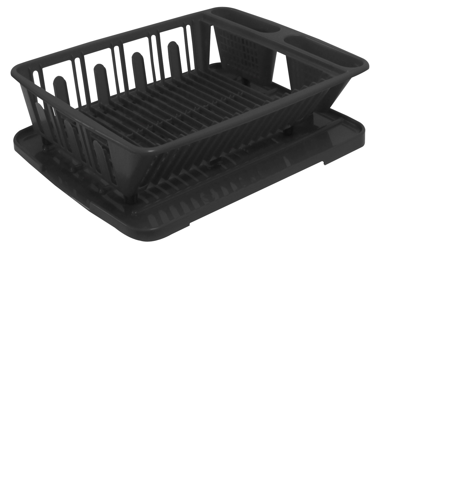 United Solutions SK0031 Two Piece Dish Rack and Drain Board Set in Black2 Piece Large Sink and