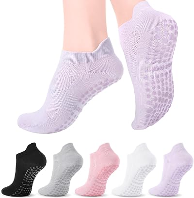 Zuimei 5 Pairs Pilates Yoga Grip Socks Women Non Slip UK 4-7