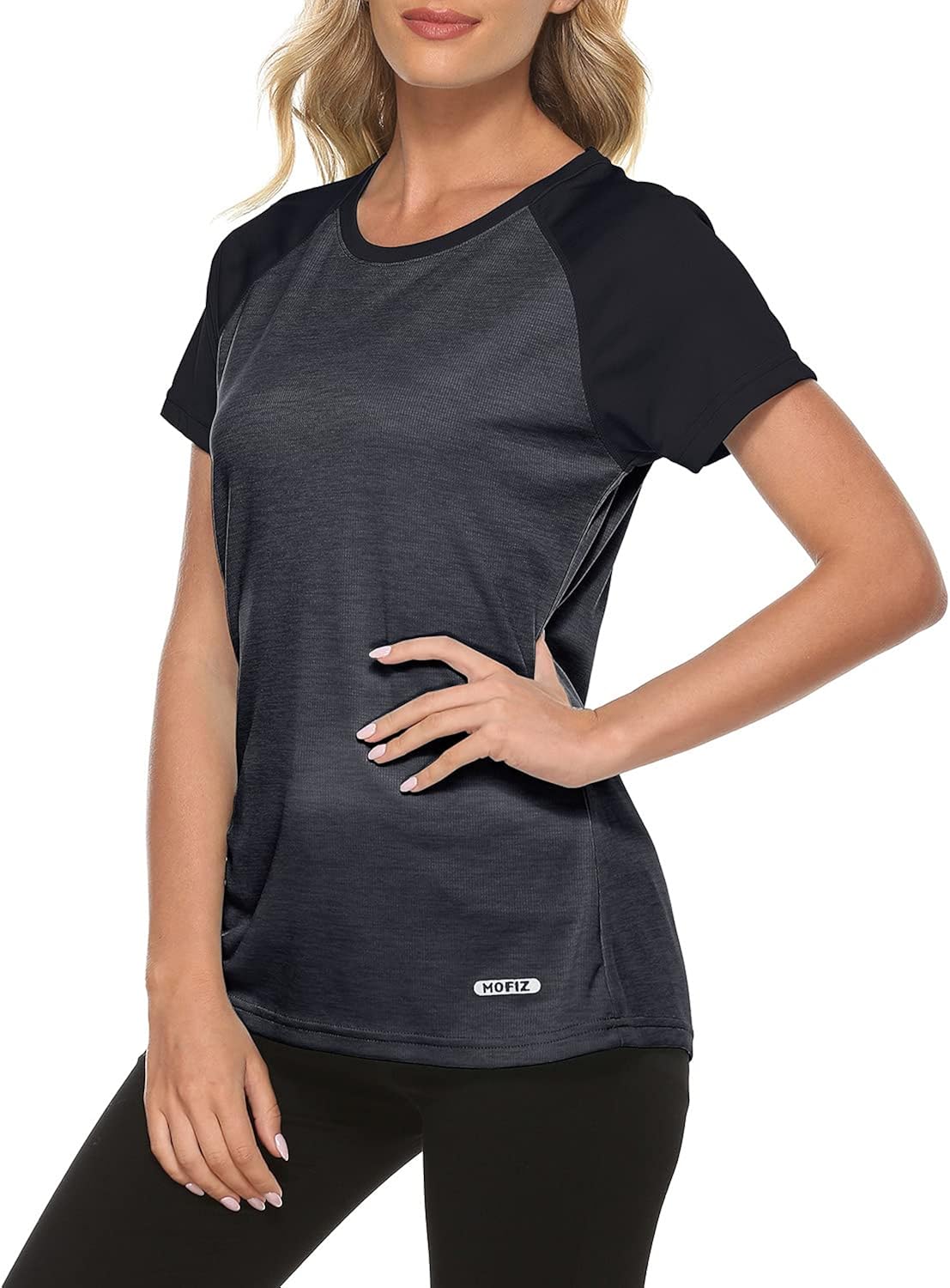 MoFiz Women's Quick Dry Short Sleeve Tee Shirt Lightweight Athletic Running Active Outdoor Tennis Tops: Clothing